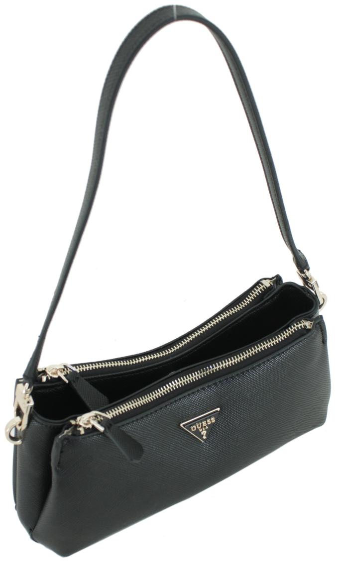 Guess Schultertasche Noelle II Coal Logo schwarz grau 4G-Print