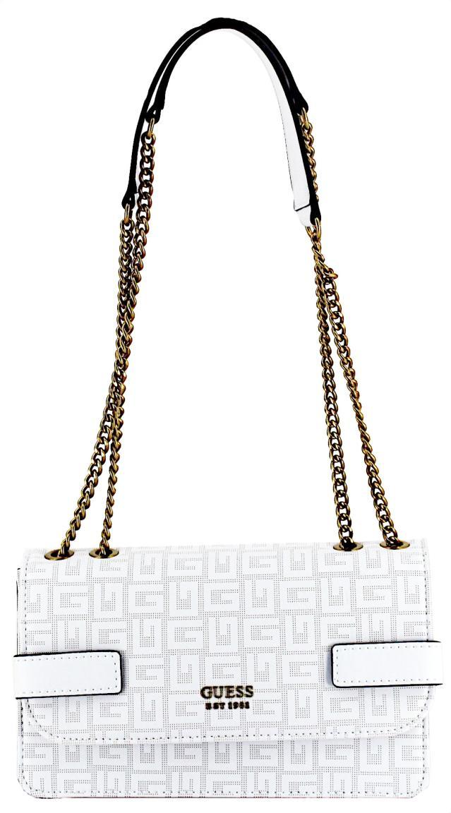 Guess Überschlagtasche Atene schönes Muster Biscuit Nude Messingmetall