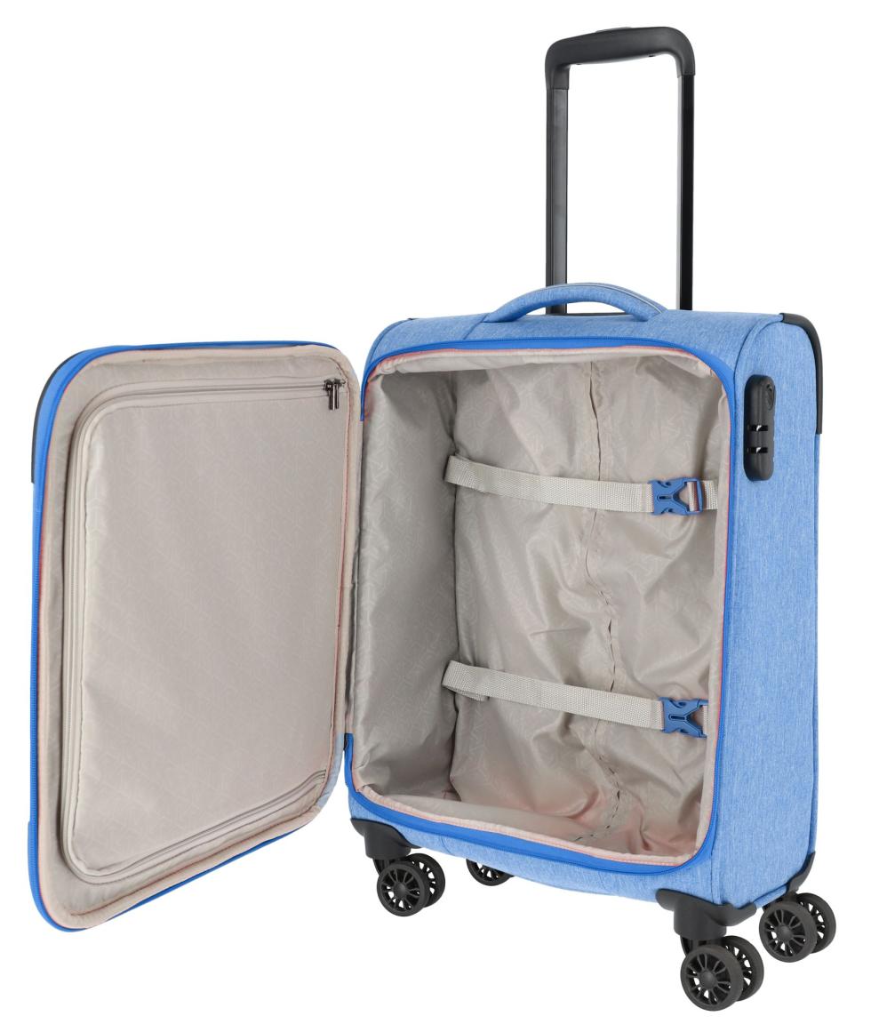 Handgepäckkoffer Travelite Boja hellblau S 55cm 4-Rad Trolley