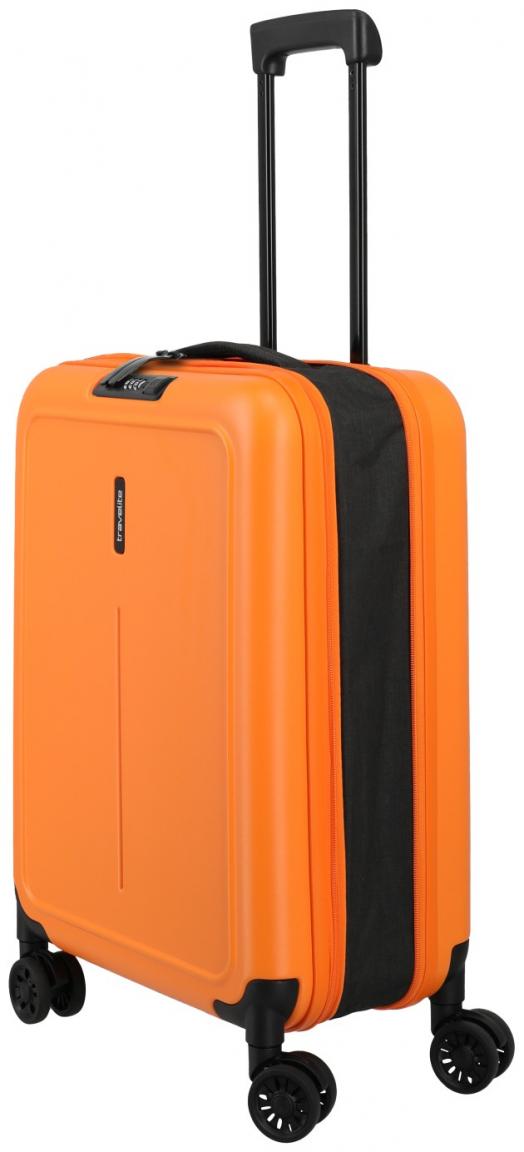 Handgepäckkoffer orange Hartschale faltbar Travelite Basics 55cm