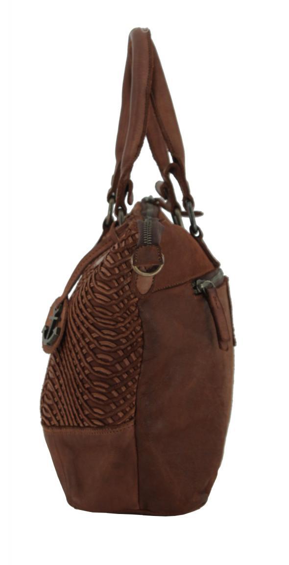 Handtasche Harbour2nd Denim Wellenlinien grau Asuni New Lines