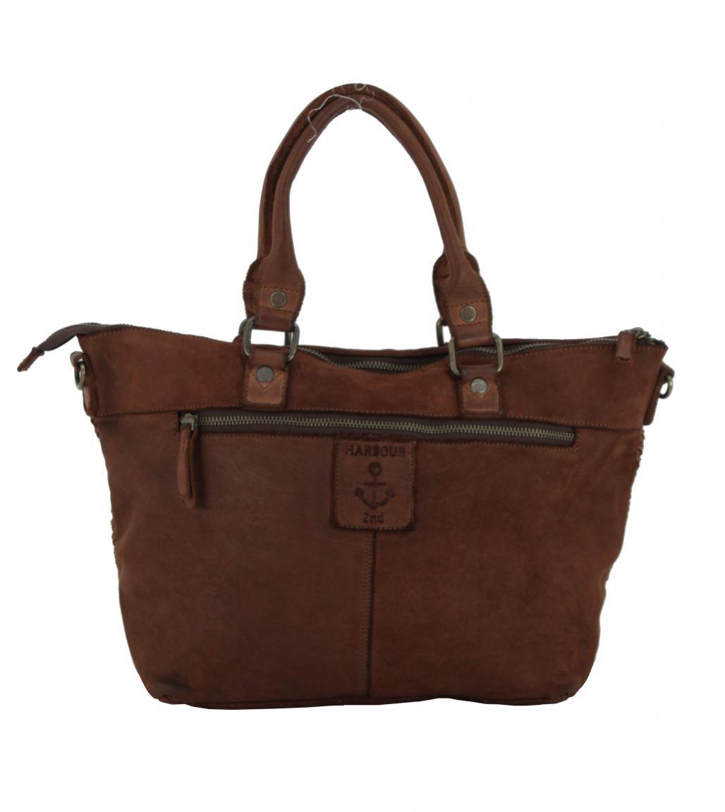 Handtasche Harbour2nd Denim Wellenlinien grau Asuni New Lines