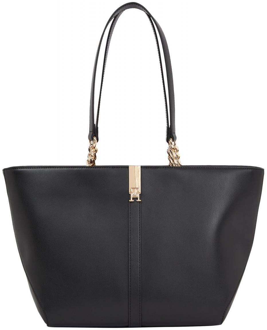 Handtasche Tommy Hilfiger geräumig Heritage Tote schwarz