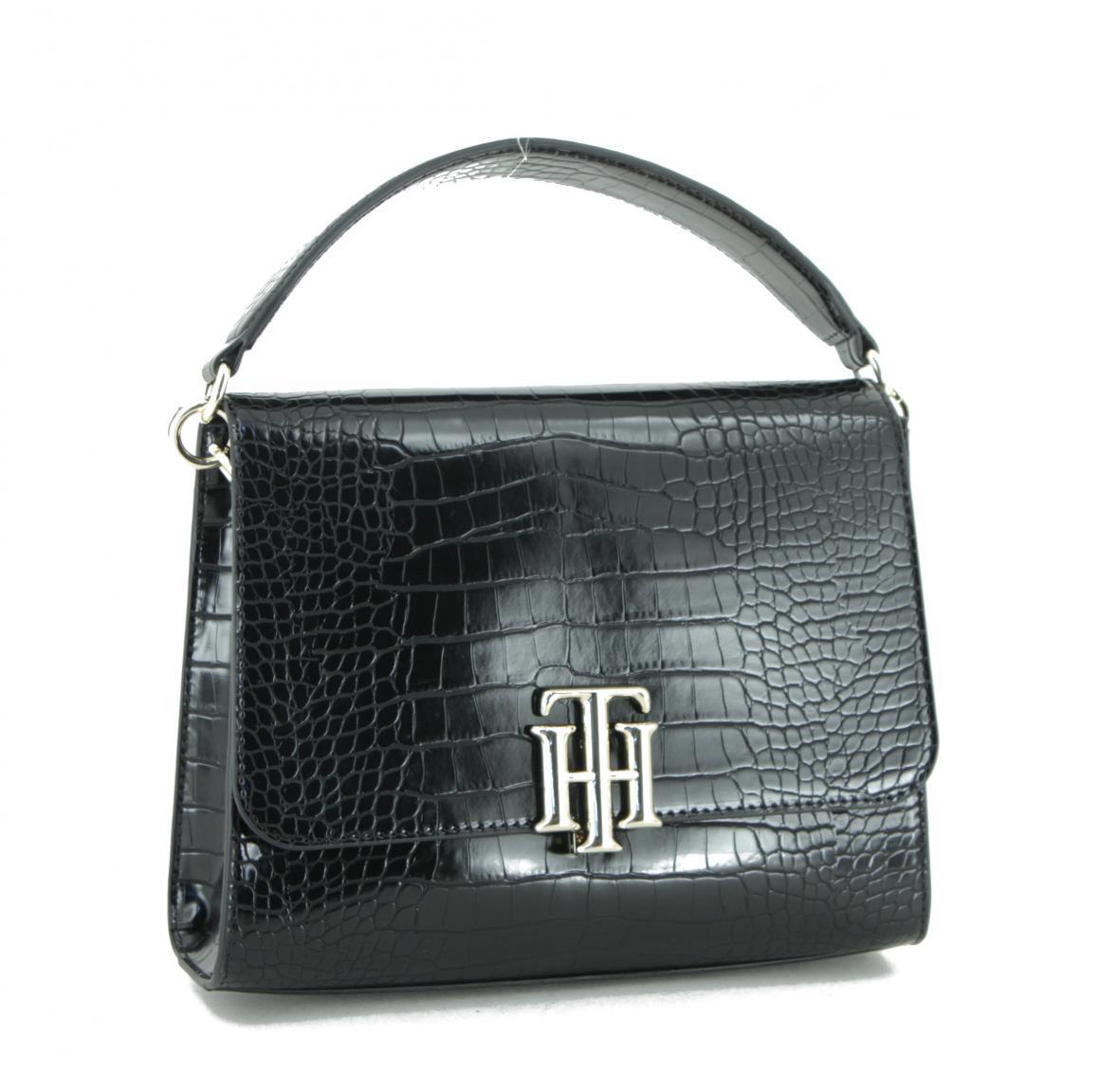 Handtasche Überschlag Tommy Hilfiger Lock Satchel Reptil KLEINER FEHLER