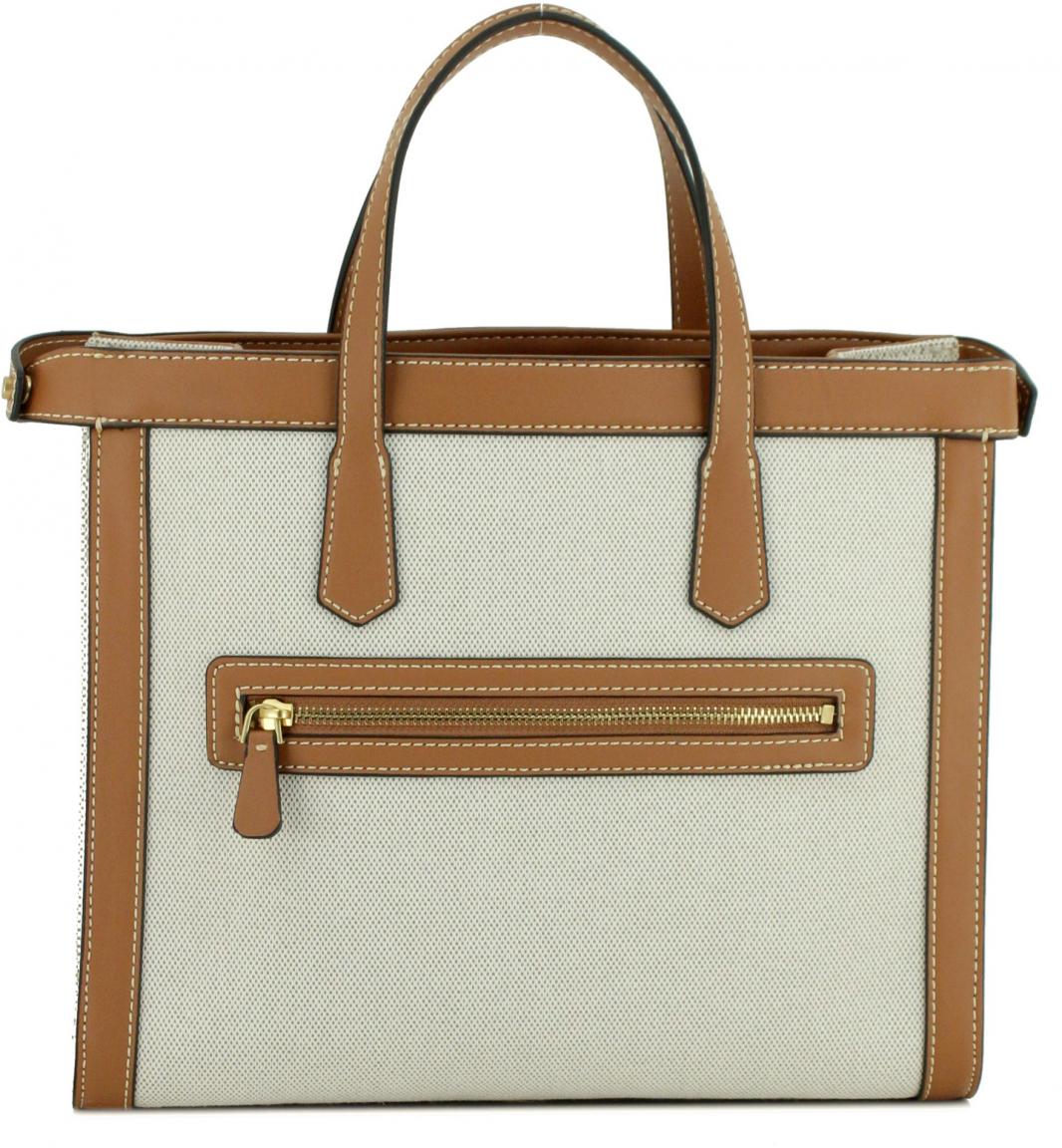 Handtasche Webstoff Guess Jovie Black schwarz beige