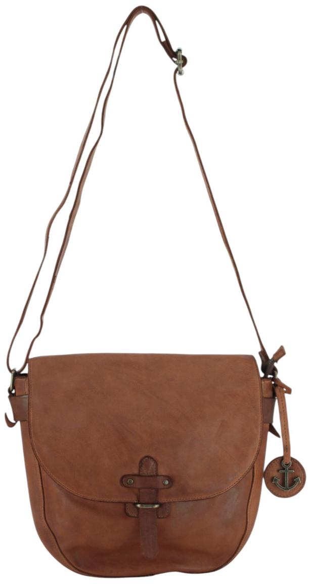 Harbour 2nd Emmeline Saddlebag Überschlagtasche Leder Ash - Schwarz