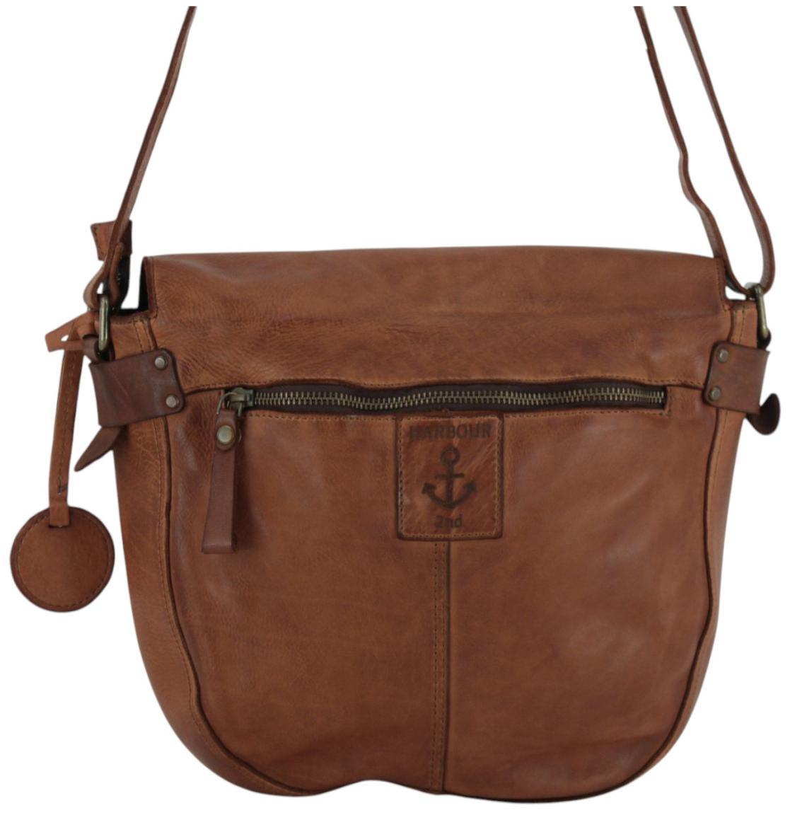 Harbour 2nd Emmeline Saddlebag Überschlagtasche Leder Ash - Schwarz