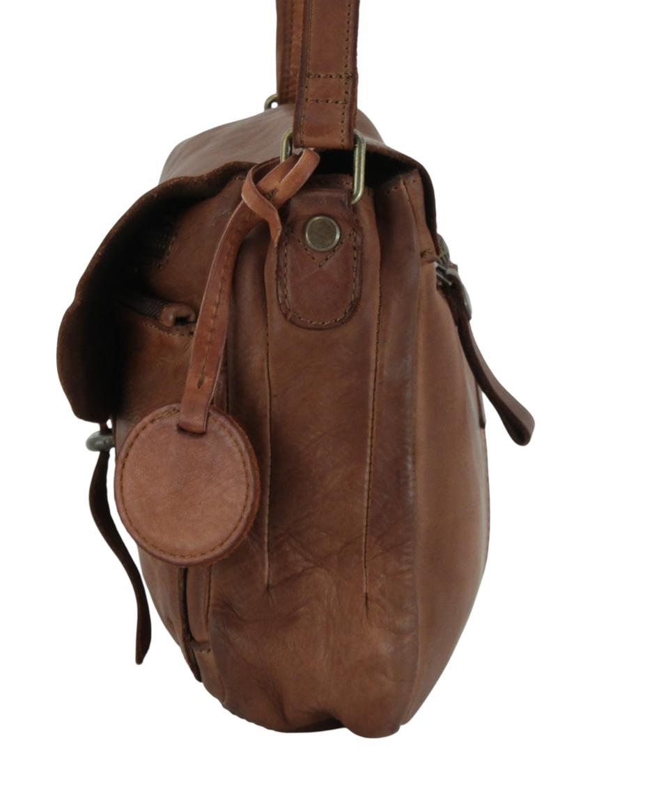 Harbour 2nd Laurel Saddlebag Überschlagtasche Leder Ash - Schwarz
