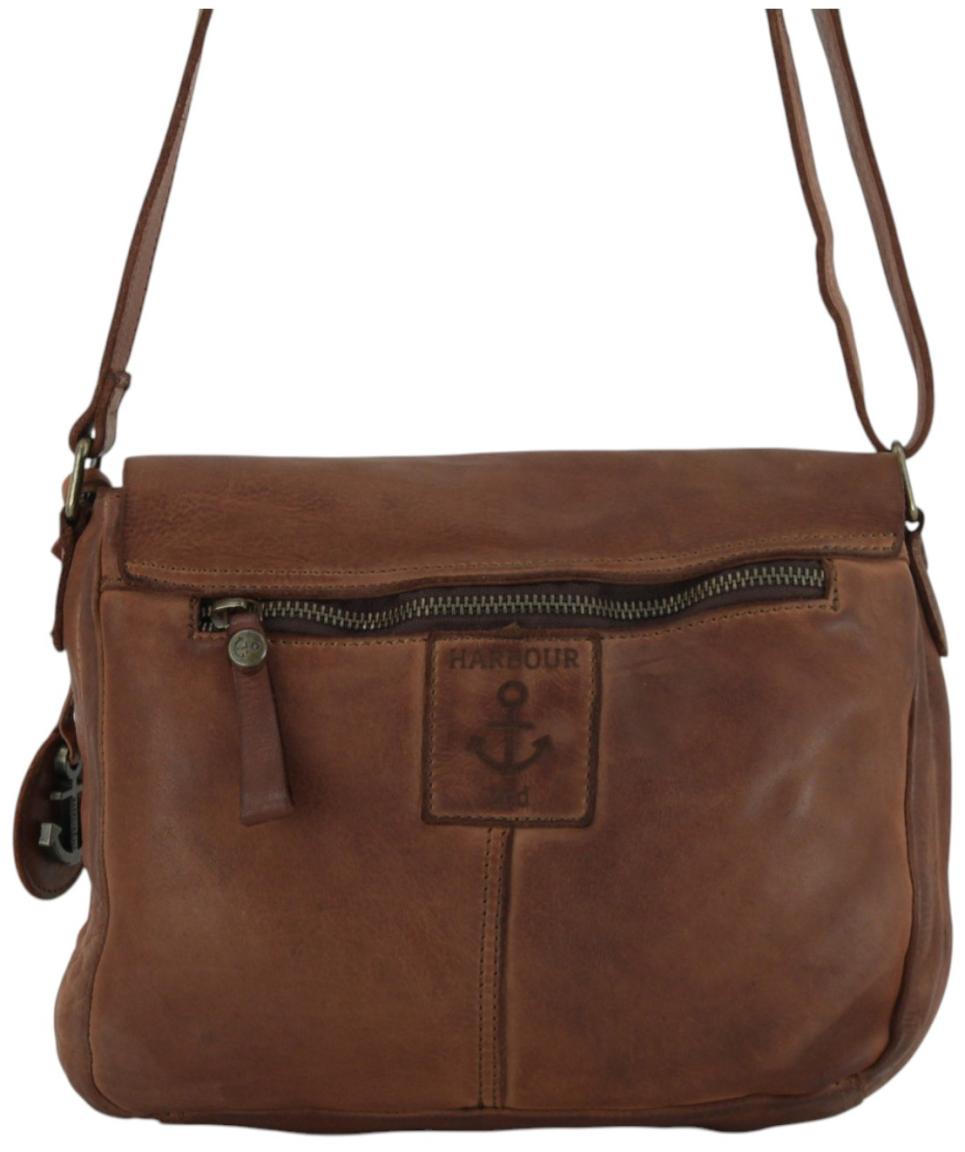 Harbour 2nd Laurel Saddlebag Überschlagtasche Leder Ash - Schwarz