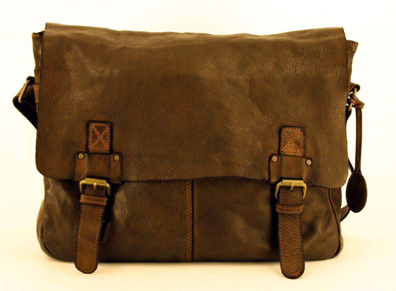 Harbour 2nd Yamal College Tasche Leder Ash schwarz