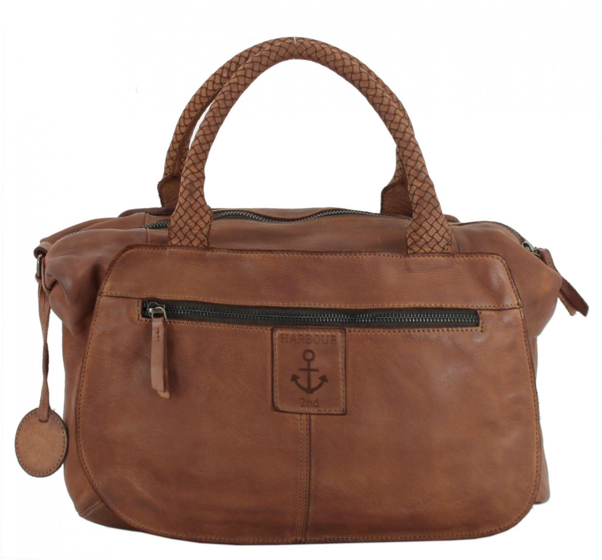 Harbour 2nd dunkelgrüne Damenhandtasche Flechtmuster Fashion Lights Sestilia Leaf