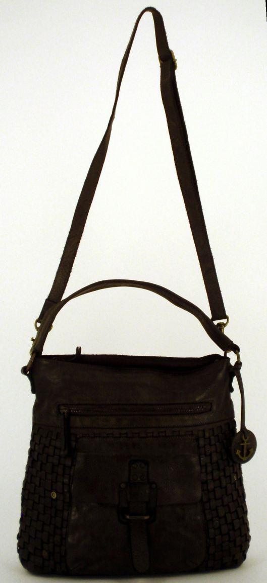 Harbour2nd Iris Flecht-Leder-Tasche cognac