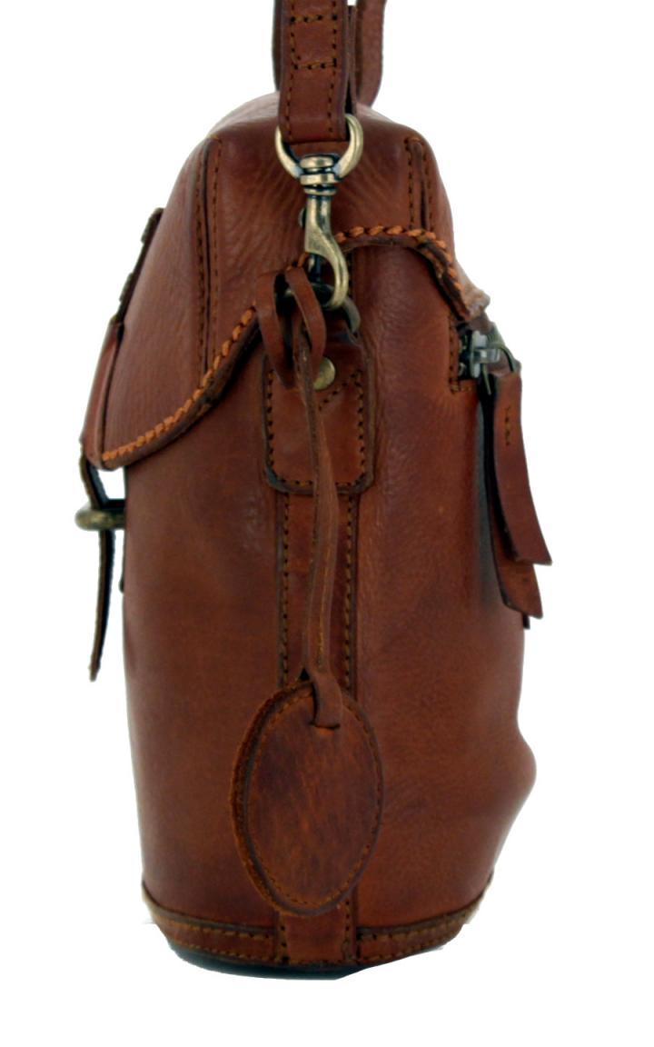Harbour2nd Überschlagtasche Flora Leder Cognac braun