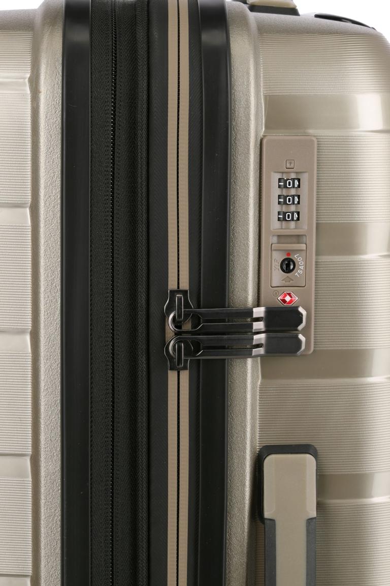 Hartschalenkoffer 3tlg Set Travelite Air Base Champagner gold L/M exp./S