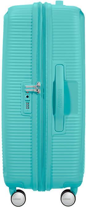 Hartschalentrolley türkis American Tourister Soundbox Spinner M 67cm Pool Side Blue
