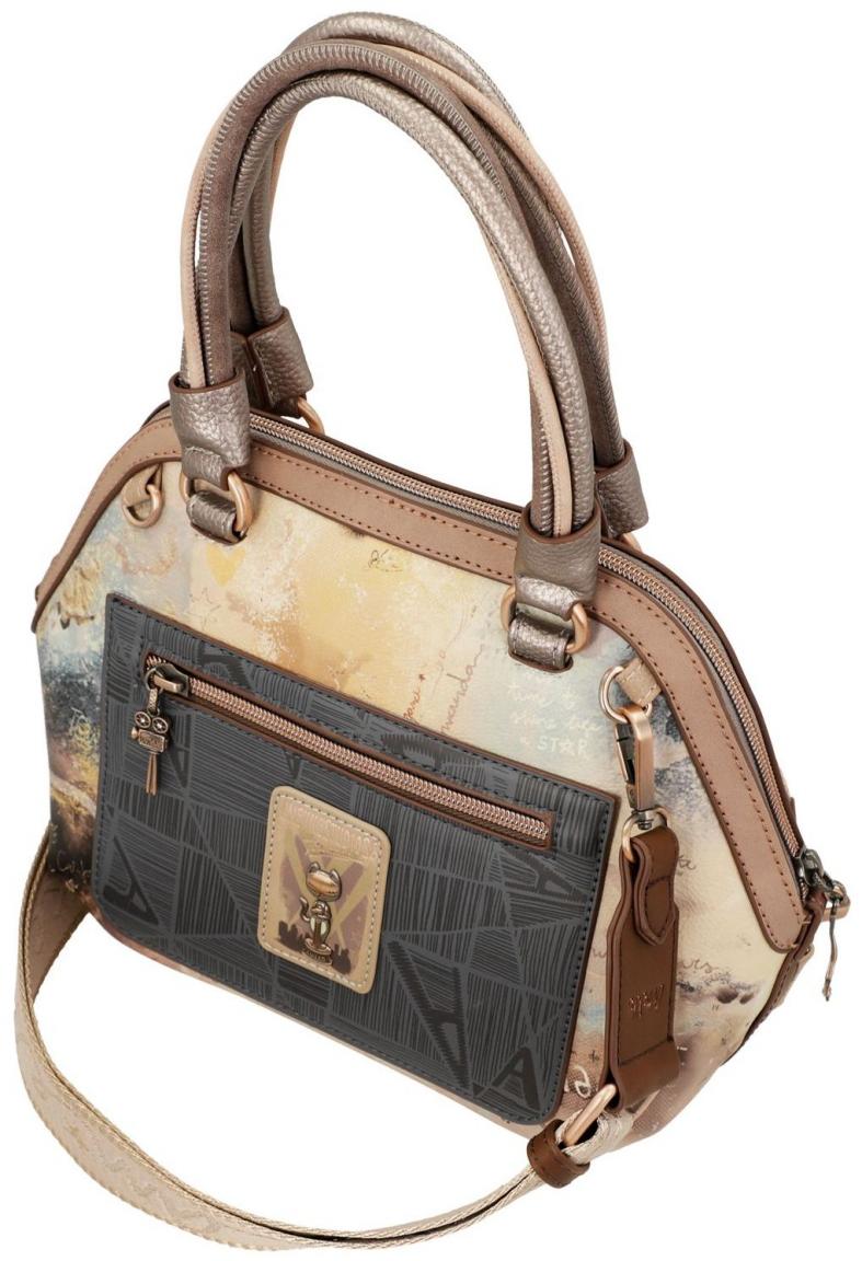 Henkeltasche Anekke Hollywood Druck Beige Bunt Metallic