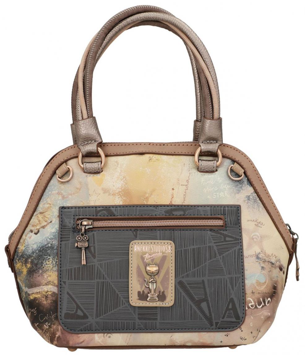 Henkeltasche Anekke Hollywood Druck Beige Bunt Metallic