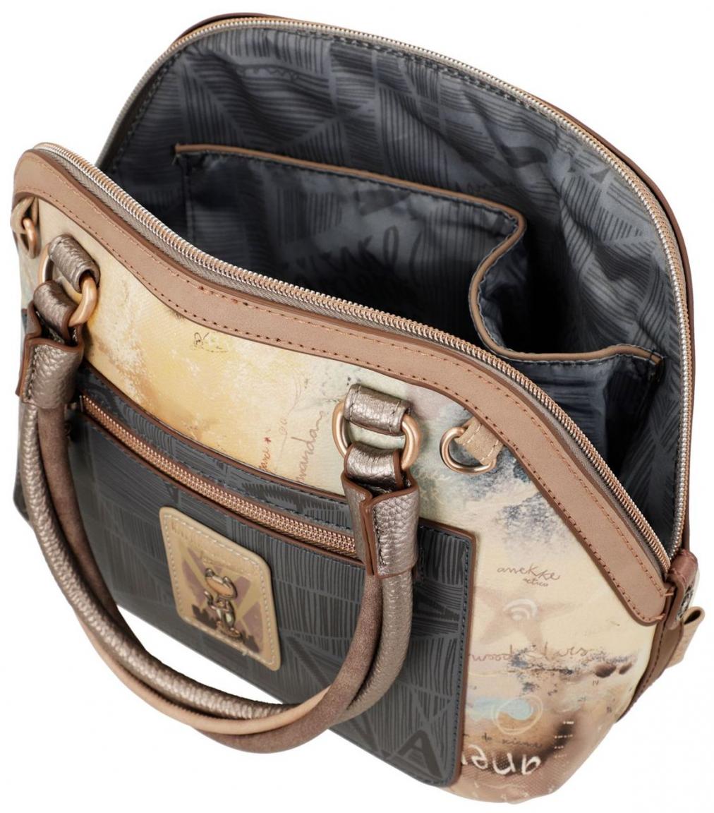 Henkeltasche Anekke Hollywood Druck Beige Bunt Metallic