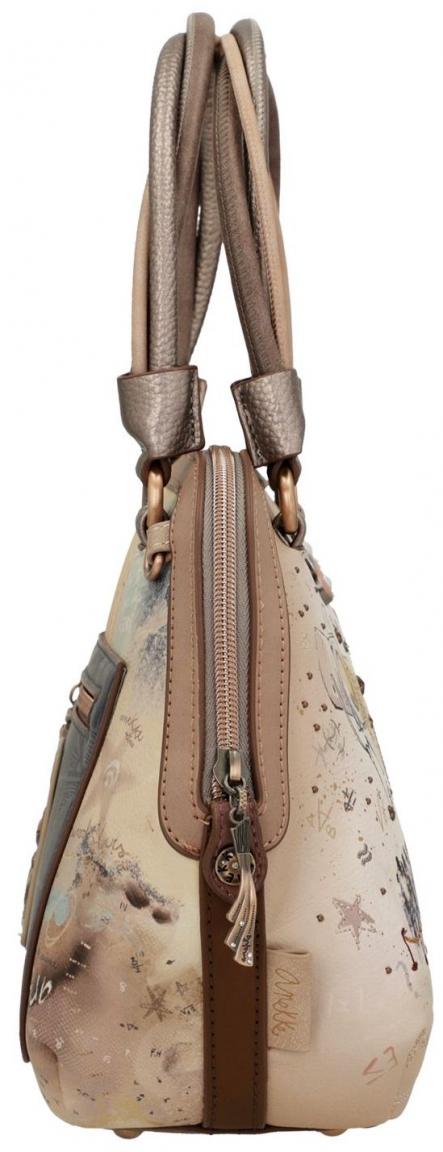 Henkeltasche Anekke Hollywood Druck Beige Bunt Metallic