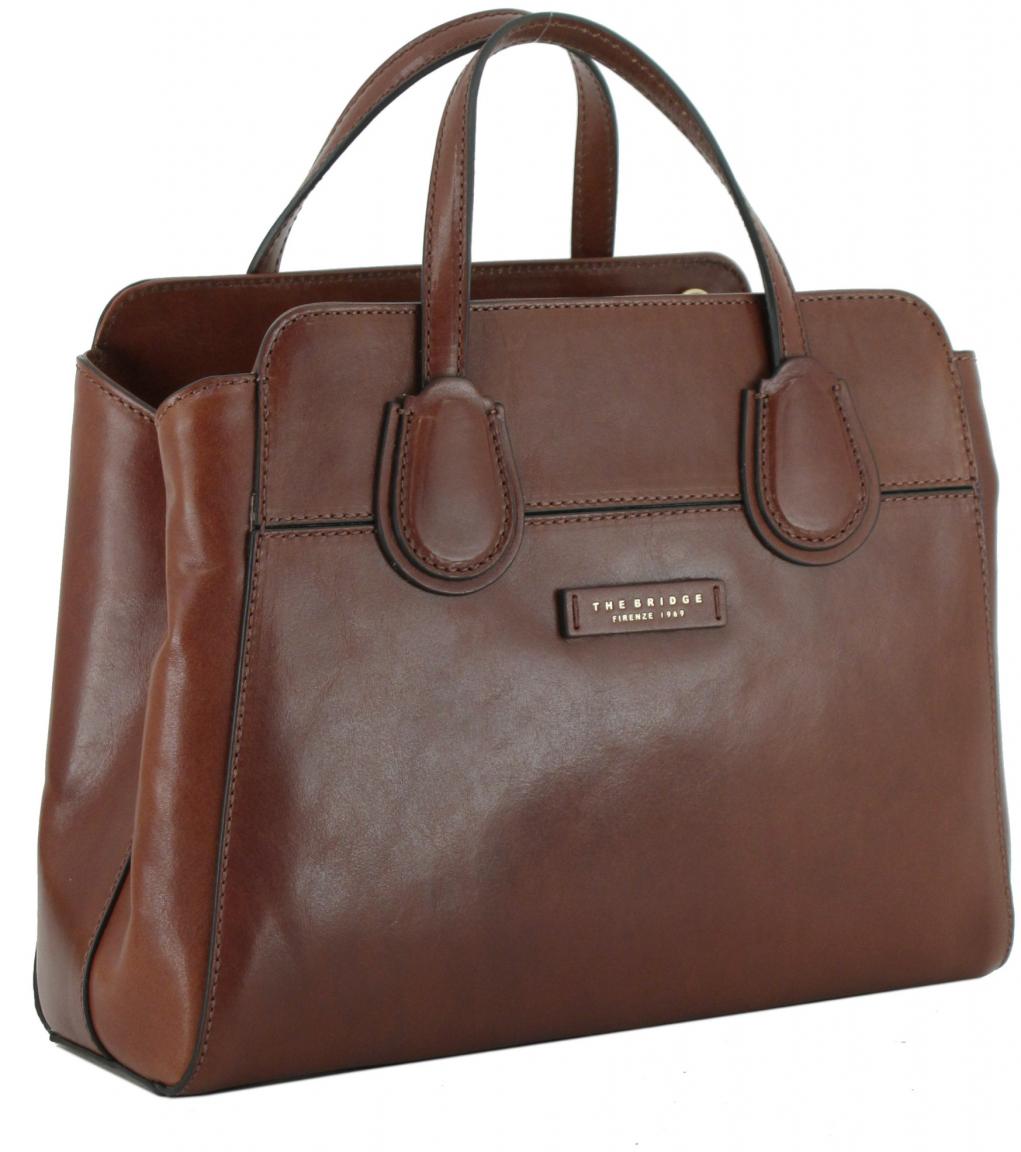 Henkeltasche Echtleder zweigeteilt The Bridge Marrone braun