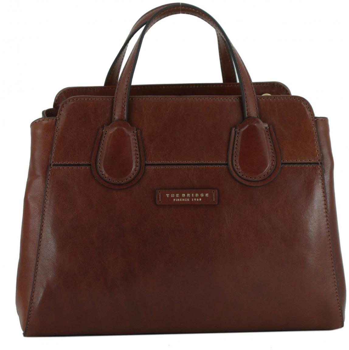Henkeltasche Echtleder zweigeteilt The Bridge Marrone braun