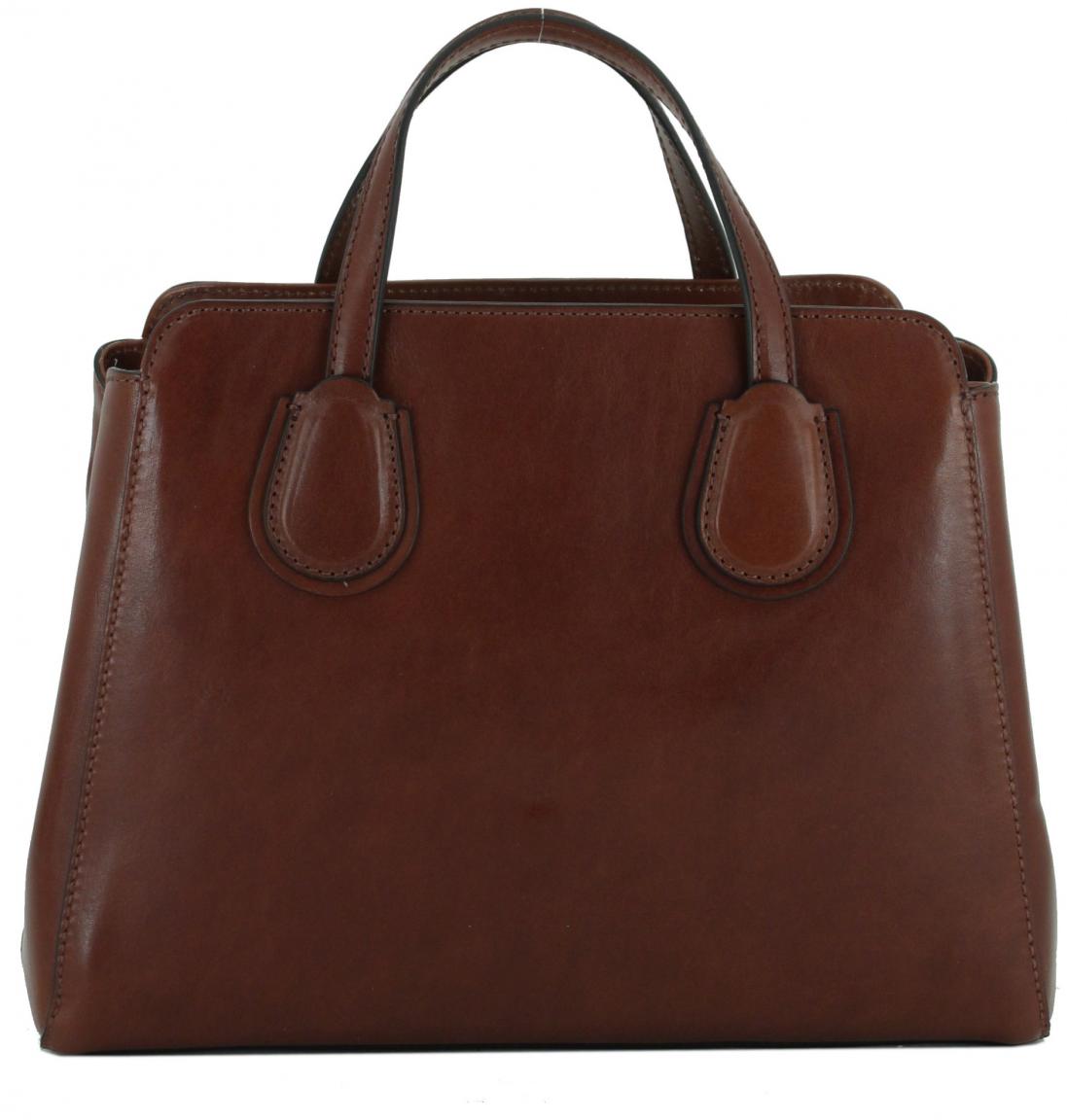 Henkeltasche Echtleder zweigeteilt The Bridge Marrone braun