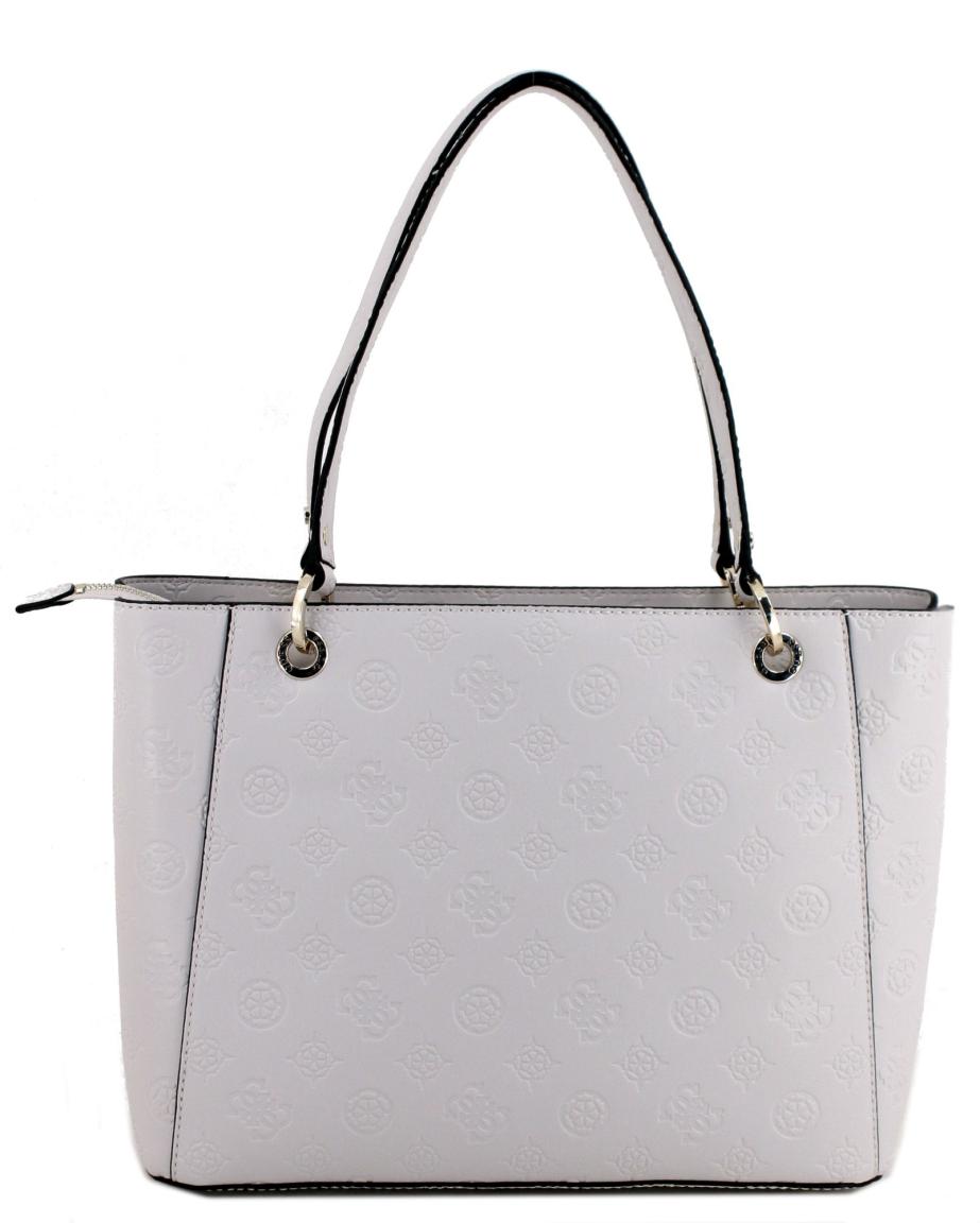 Henkeltasche Guess Noelle Coal Logoprint grau schwarz