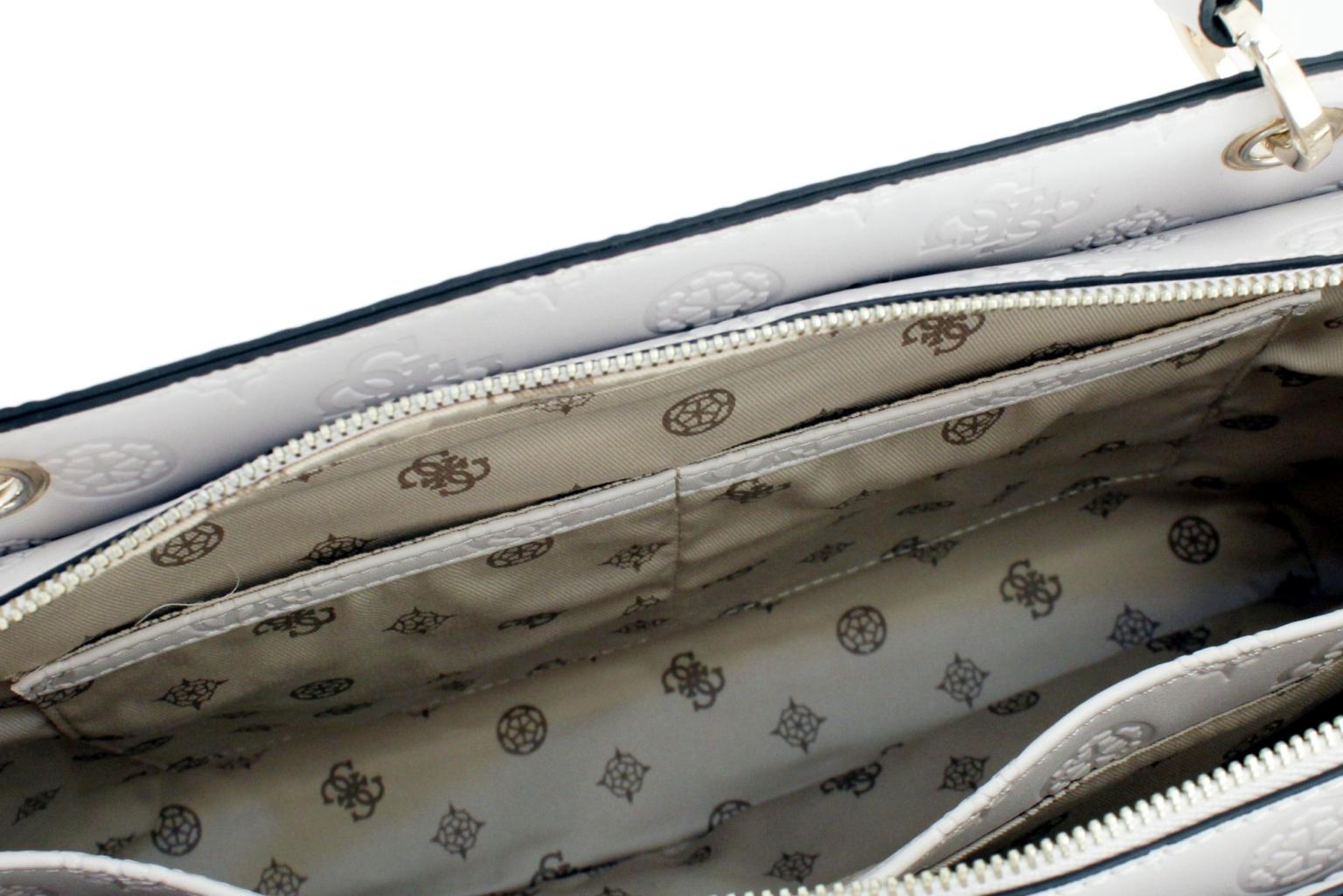 Henkeltasche Guess Noelle Coal Logoprint grau schwarz