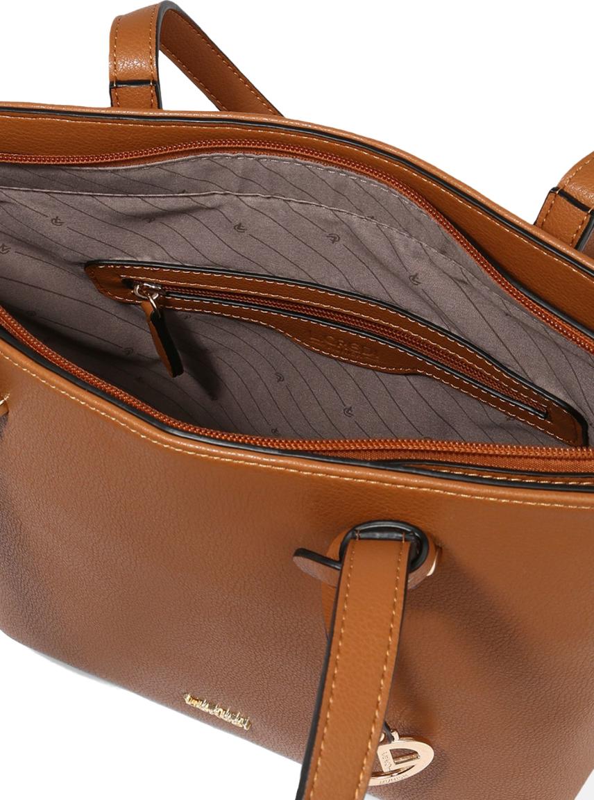Henkeltasche L.Credi Filippa Cognac Logoanhänger