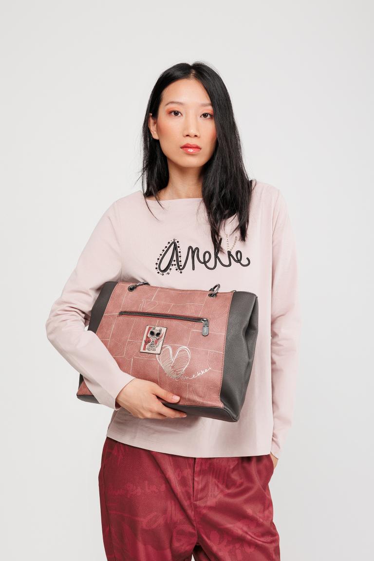 Henkeltasche dunkelbunt bestickt Glitzer Anekke Mademoiselle Parisian
