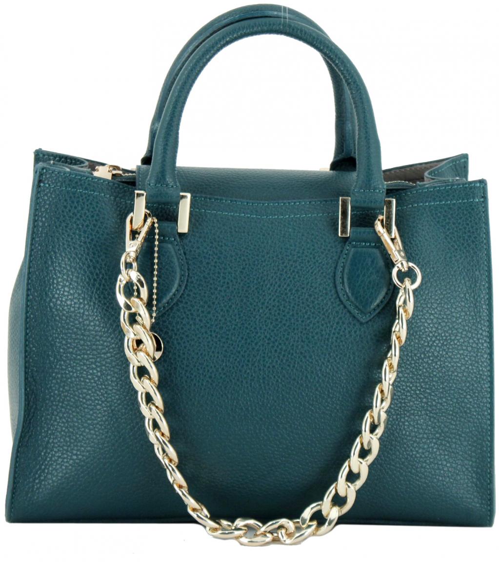 Henkeltasche mit Metallkette schwarz Caleidos