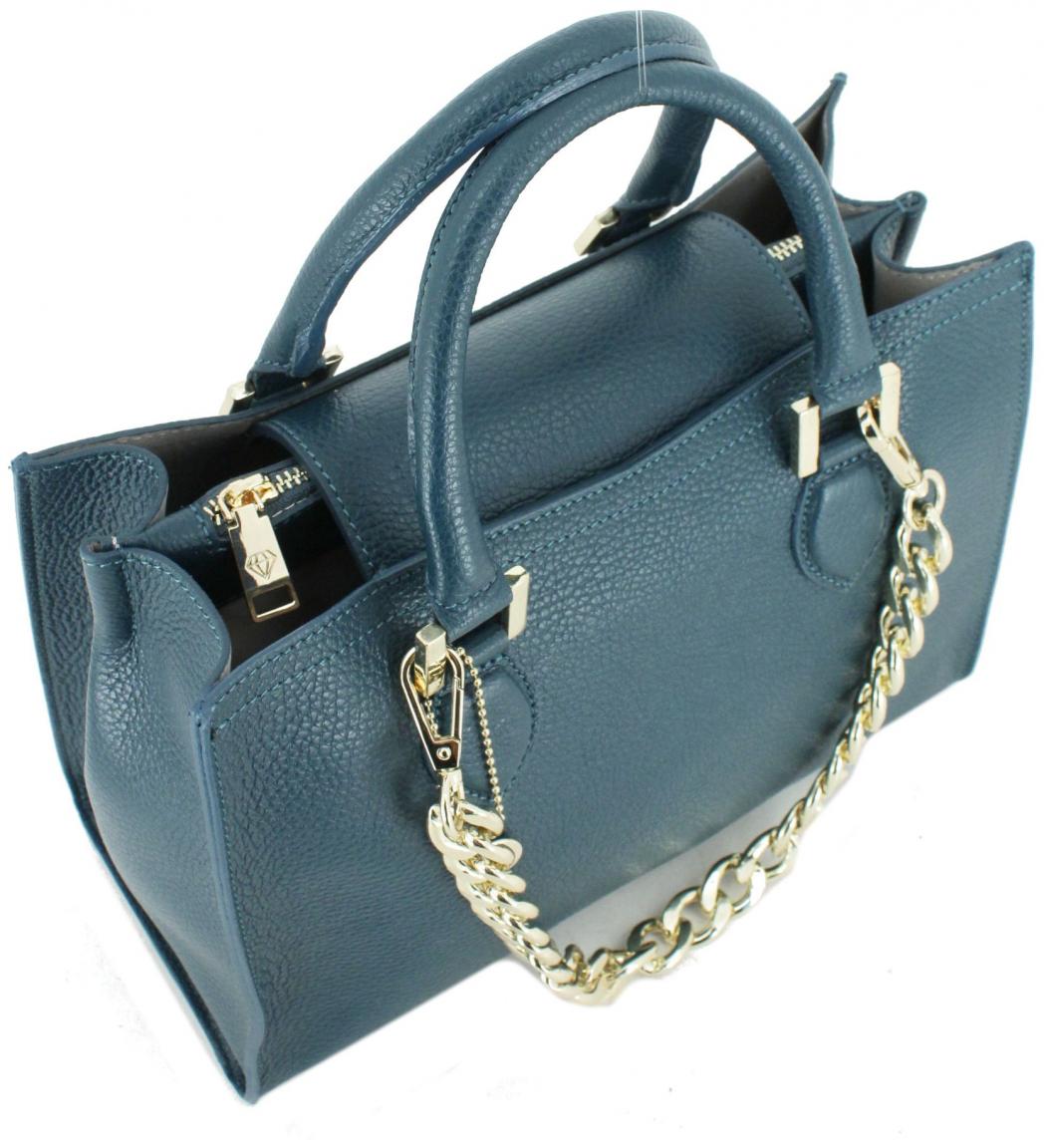 Henkeltasche mit Metallkette schwarz Caleidos