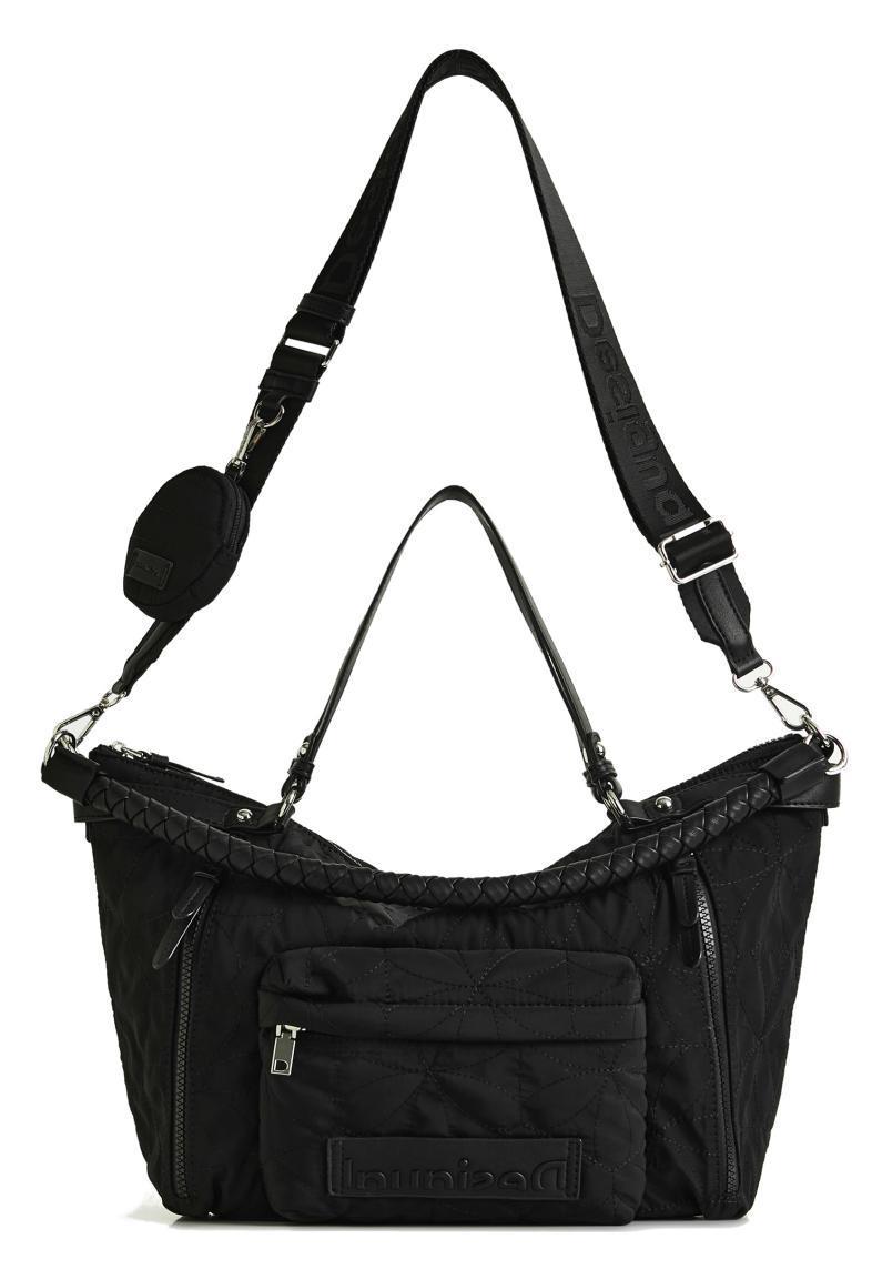 Henkeltasche schwarz Desigual Prisma Libia Negro Ziernähte