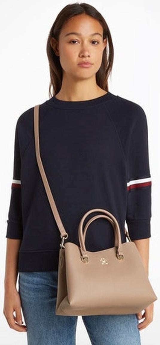 Henkeltasche schwarz Tommy Hilfiger TH Emblem Small Satchel