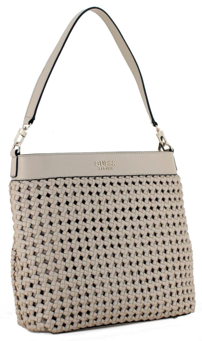 Hobobag Guess Sicilia Sand Beigeton Flechtdesign