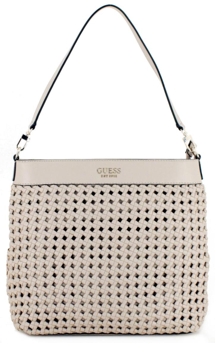 Hobobag Guess Sicilia Sand Beigeton Flechtdesign
