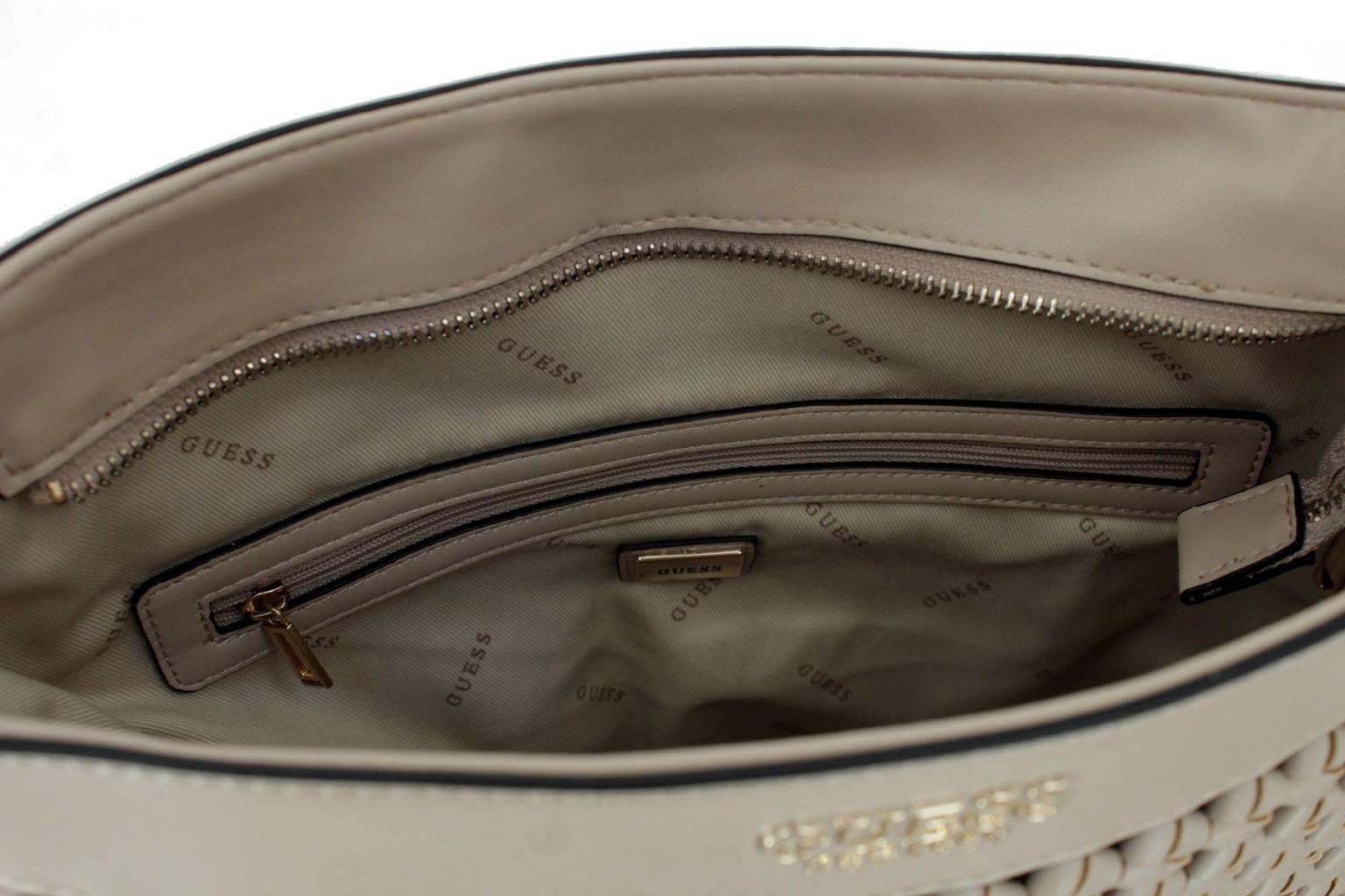 Hobobag Guess Sicilia Sand Beigeton Flechtdesign