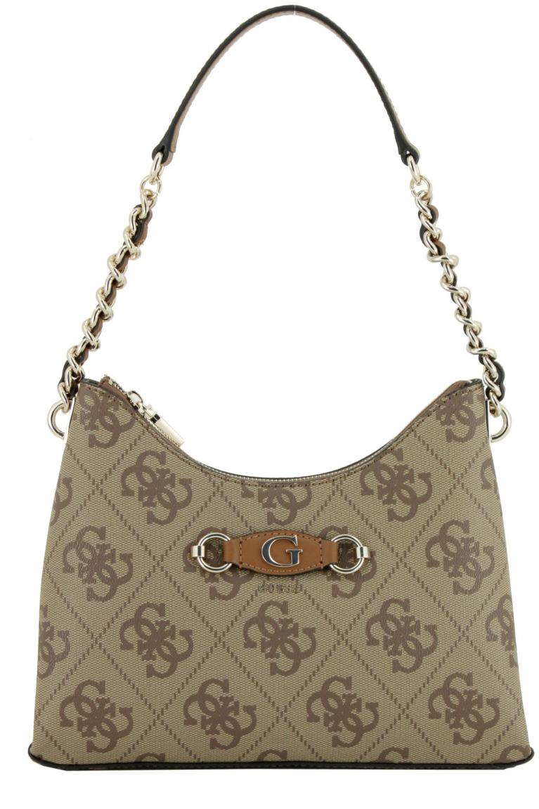 Hobotasche Guess Izzy 4G Logo Shoulder Bag Latte beige braun