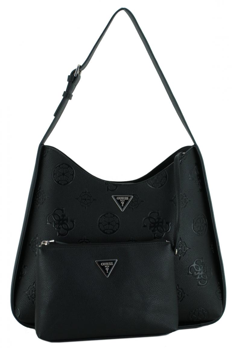 Hobotasche Guess Keandra Logoprägung Stone zartrosa Innentasche