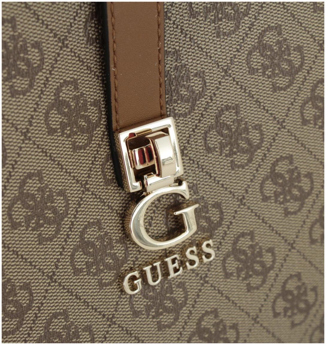 Hobotasche Zamira Coal Logoprint Guess schwarz grau Zierschnalle