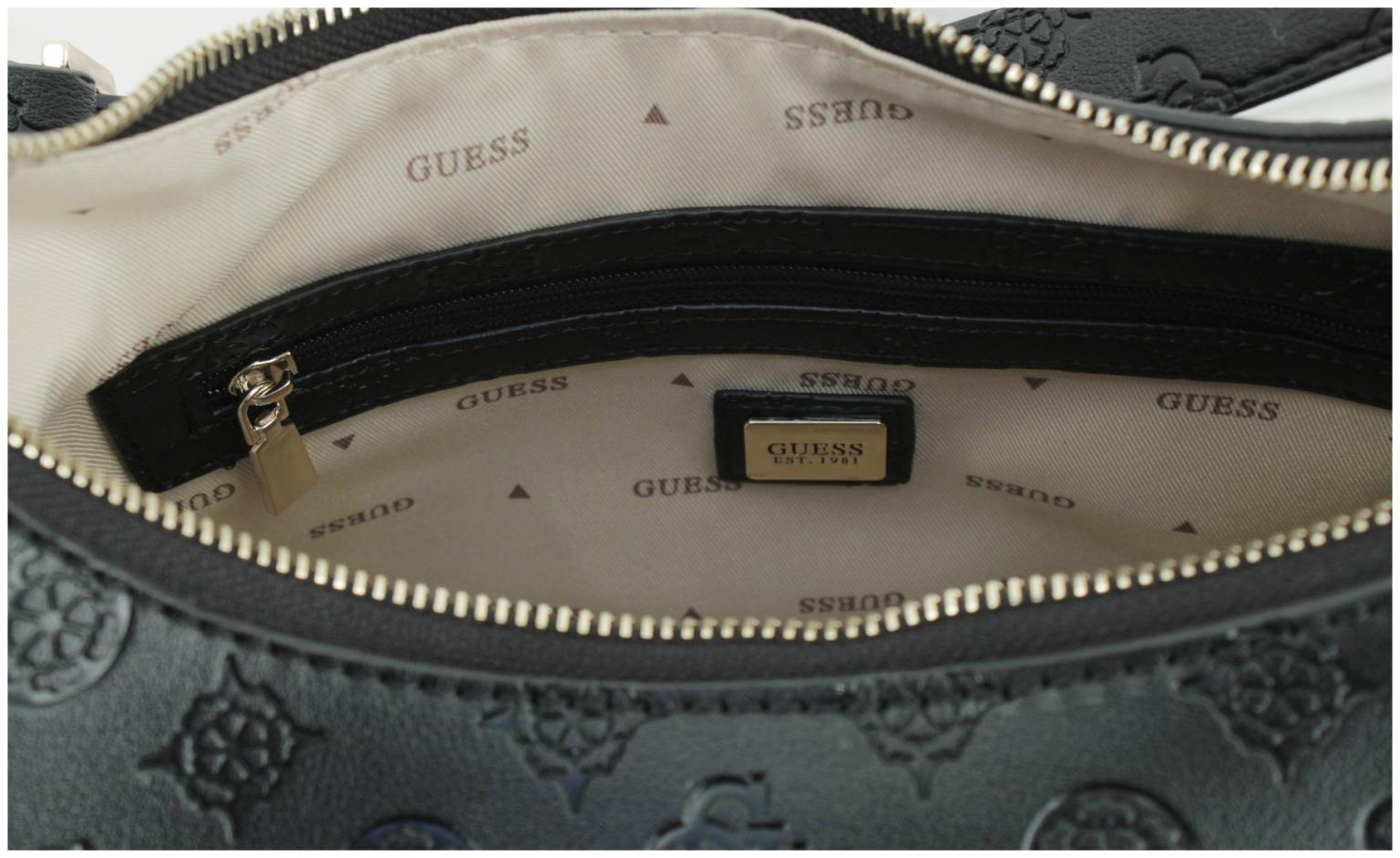 Hobotasche schwarz Logoprägung Peony Guess Phoebe