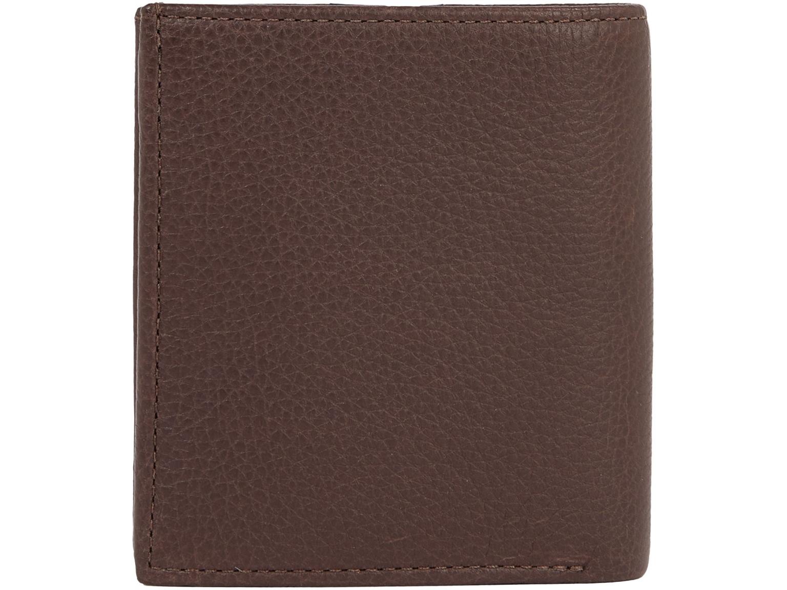 Hochformat Ledergeldbörse Tommy Hilfiger Trifold Kaffee