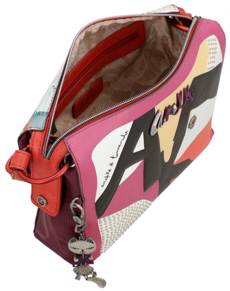 Hollywood Anekke Schultertasche kubisch Pop Art Design Bunt