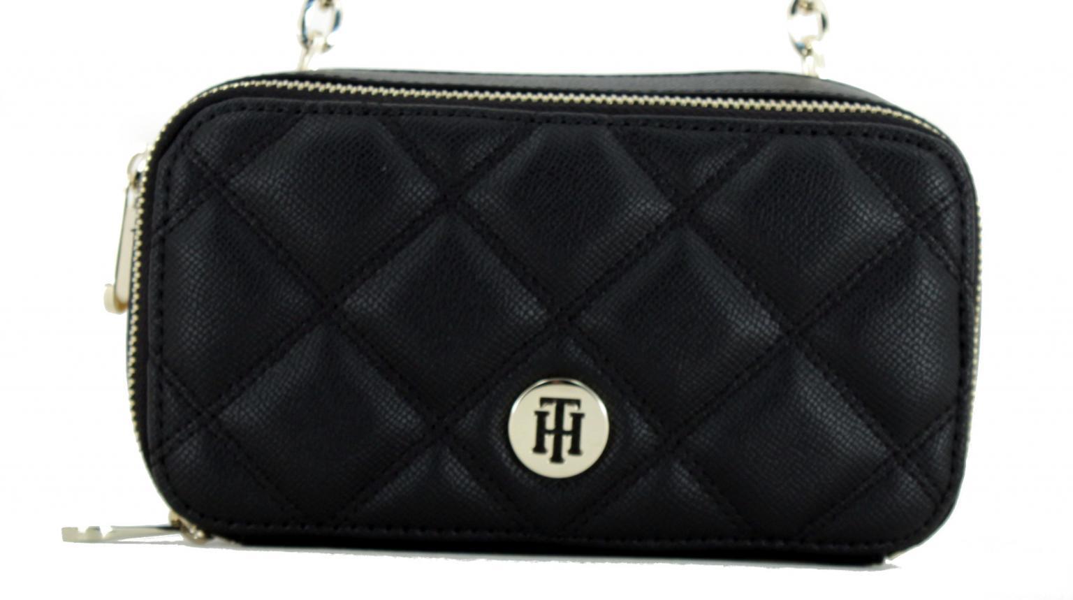 Honey Mini Chain Crossover Quilt gesteppte Abendtasche schwarz Tommy