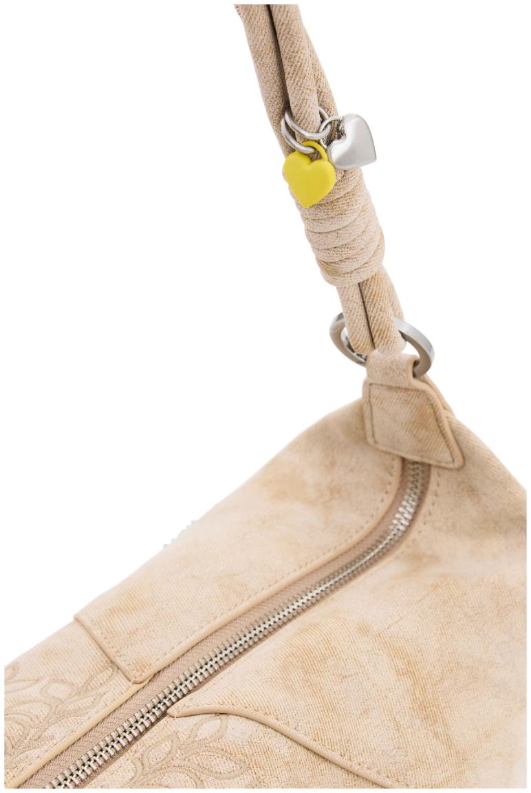 Huntington beige Schultertasche Desigual floral Areia bestickt