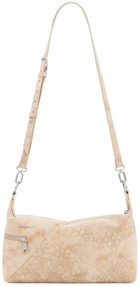 Huntington beige Schultertasche Desigual floral Areia bestickt