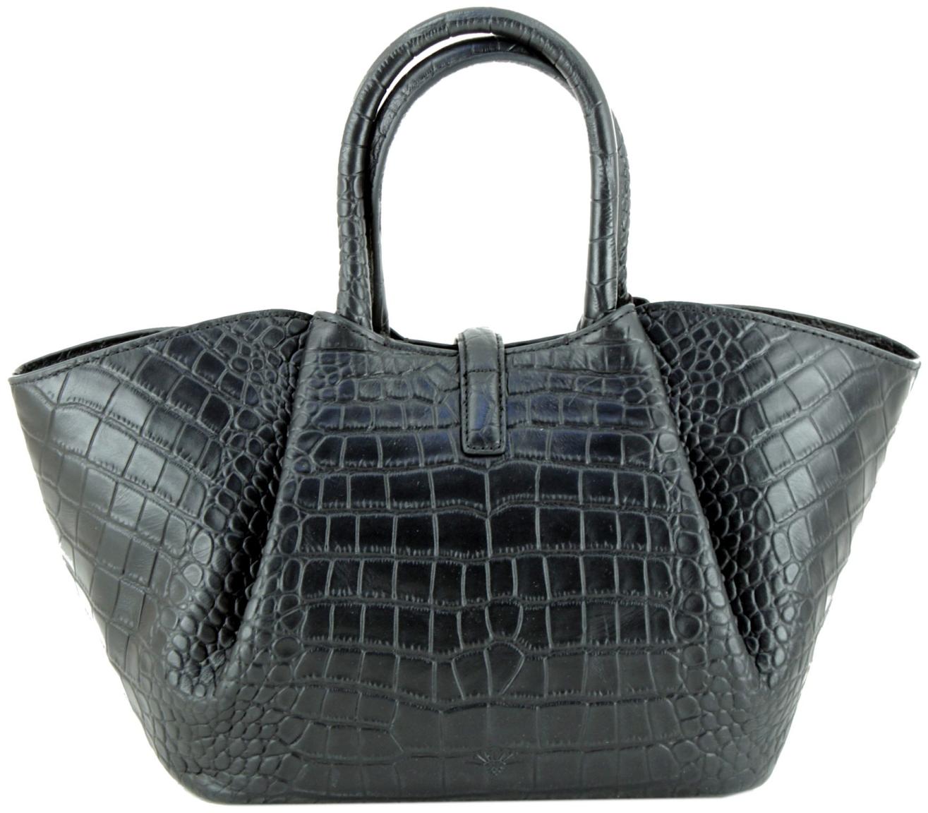 JOOP Kurzgrifftasche Trapez Sheryl Coccodrillo Rindsleder Black