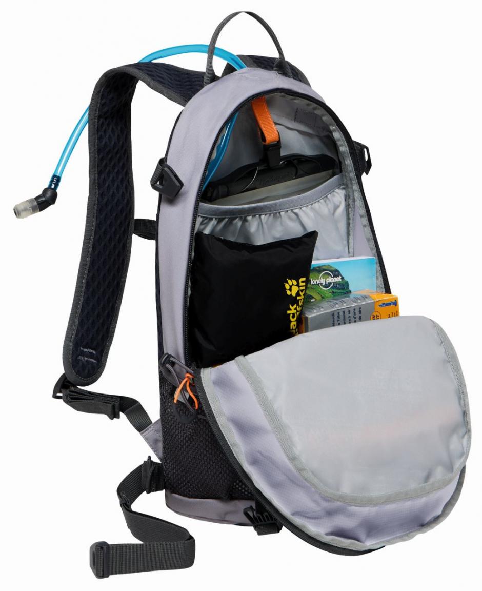 Jack Wolfskin Sportrucksack Velcocity 12 dunkelgrau Ebony Aeroshape Regencover
