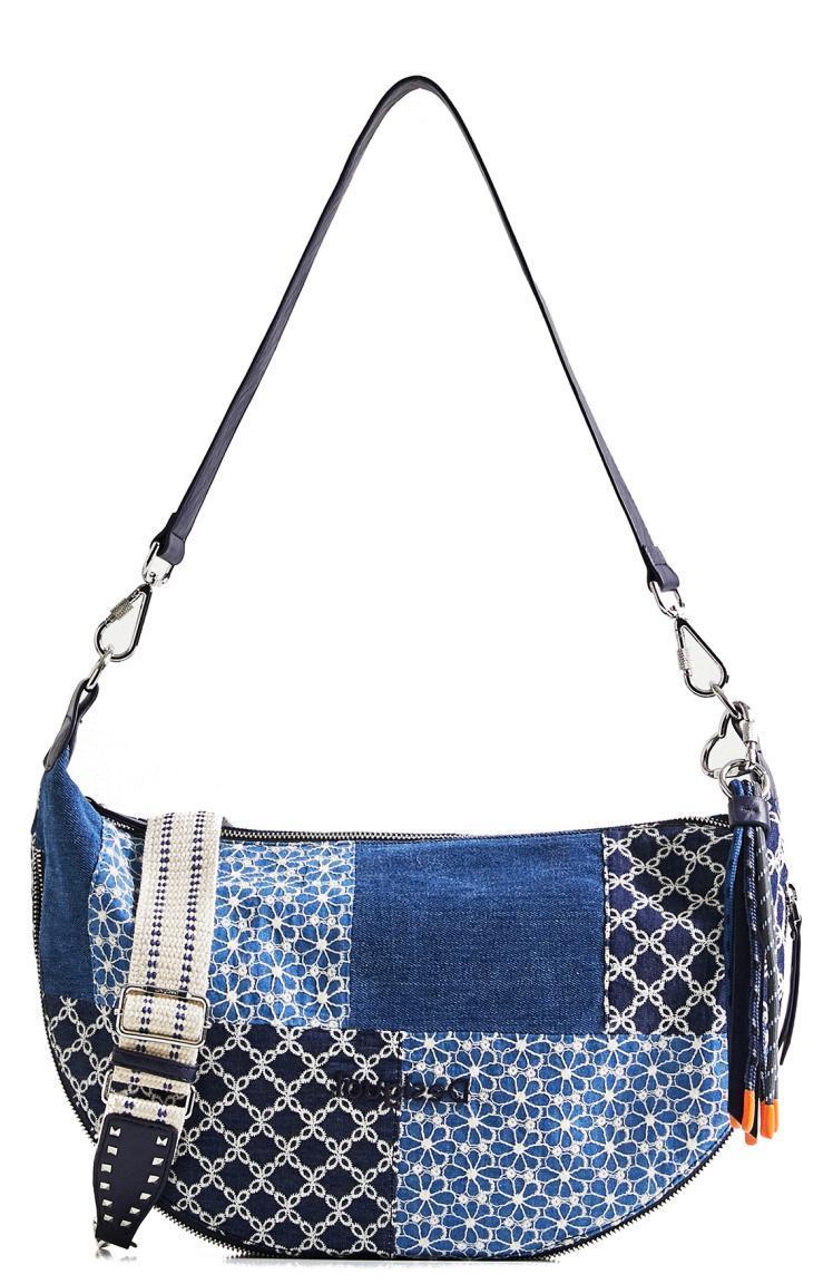 Jeanstasche bestickt blau Desigual Kuwait Hydra Denim Dark Blue Patchwork