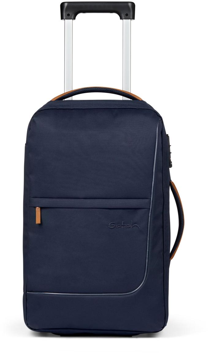 Jugendkoffer Satch Travel Flow S 54cm Pure Navy Lederdetails dunkelblau